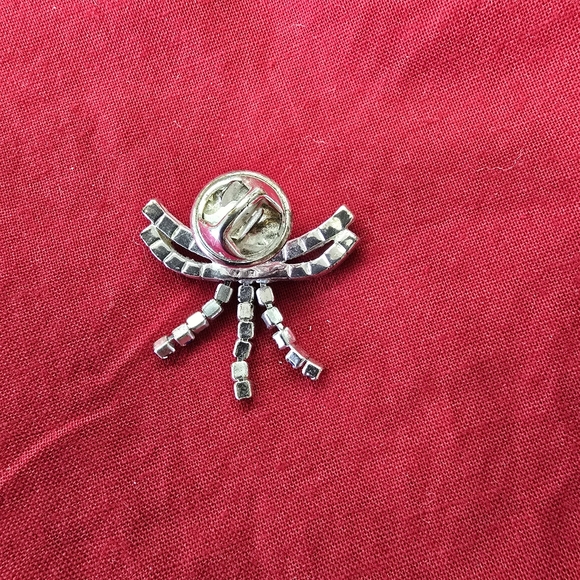 Angel with Blue and White Rhinestones Set in Silver-tones Stick Pin Brooch - Picture 3 of 5